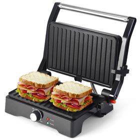 UVFAST Panini Press Grill open 180-degree design for versatile indoor grilling