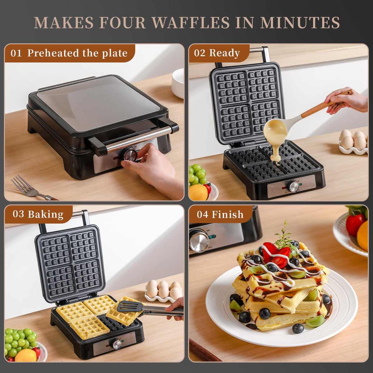 UVFAST indicator lights guiding preheat and cooking status