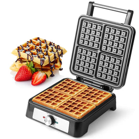 UVFAST Waffles Maker top view showcasing compact footprint for counter space efficiency