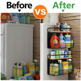 UVIAHOMI multi-use kitchen organizer fits fridge sides for space-saving storage.