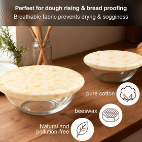 UWANJA beeswax bowl cover breathable cotton maintains humidity during proofing.