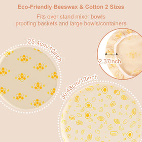 UWANJA beeswax bowl cover elastic edge creates a snug seal on bowls.