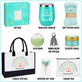 Uwingess teacher gift basket candle, creating cozy ambiance for unwinding after class