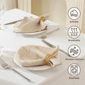 UWWGKK dinner napkins on table for formal banquets and special occasions.