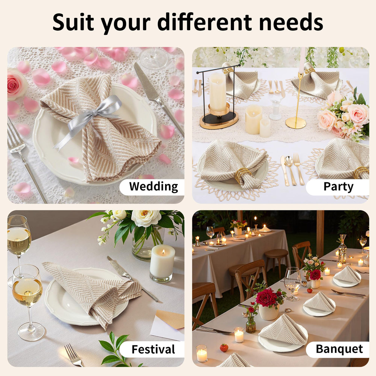 UWWGKK eco-friendly reusable napkins reducing waste while elevating dining presentation.