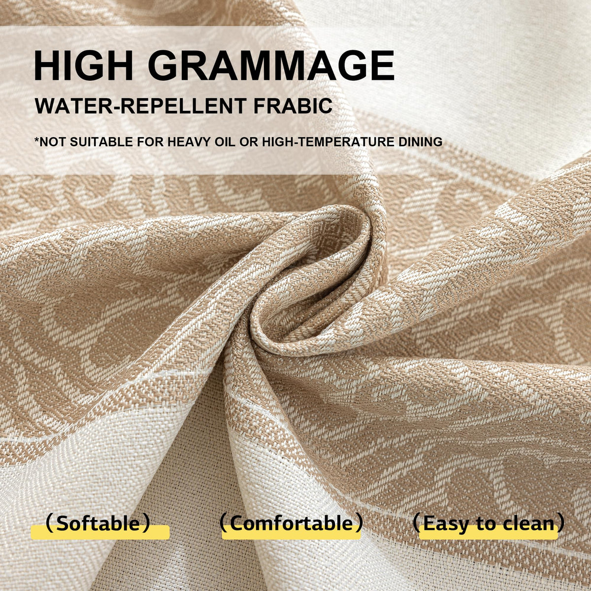 UWWGKK Nordic Beige tablecloth suits indoor and outdoor settings.