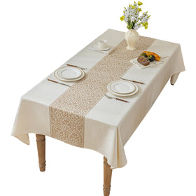 UWWGKK Nordic Beige rectangular tablecloth for smooth daily dining.