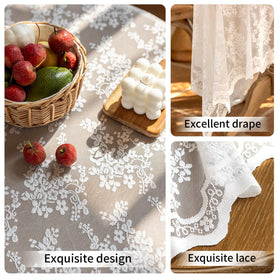 UWWGKK round tablecloth with wavy openwork edge adds vintage charm.