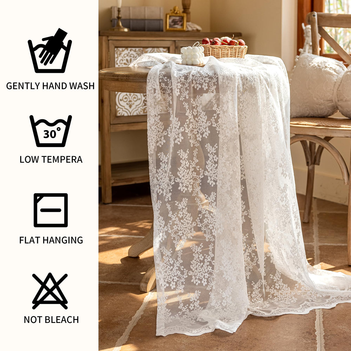 UWWGKK tea party tablecloth offers soft breathable mesh for elegant gatherings.
