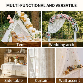 UWWGKK wedding tablecloth features delicate hollow patterns for retro elegance.