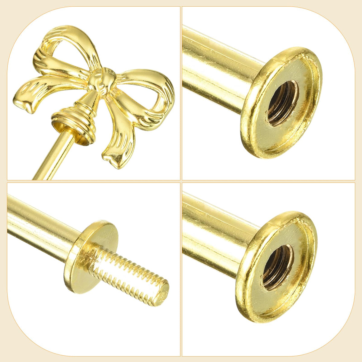 uxcell crown-shaped golden handle adds visual appeal to DIY cake stands.