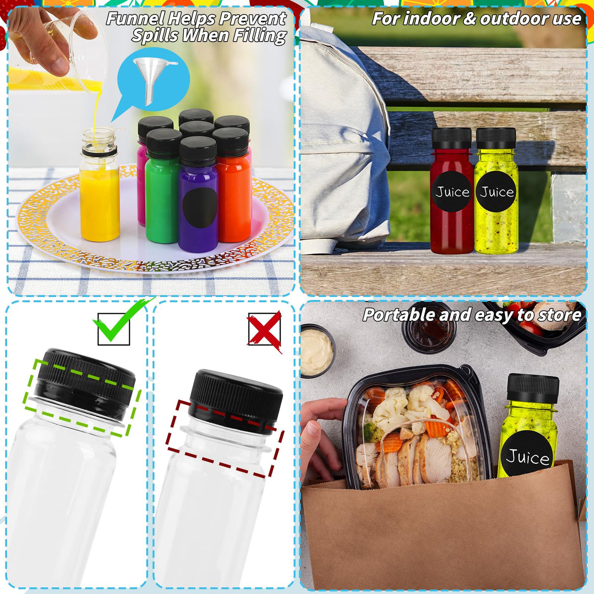 UZLU silicone funnel enables mess-free filling and precise pouring.