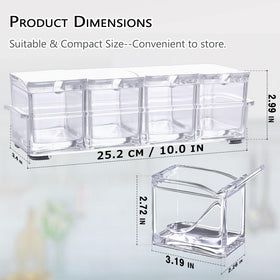 V RESOURCING Clear Seasoning Box with included spoons for easy serving