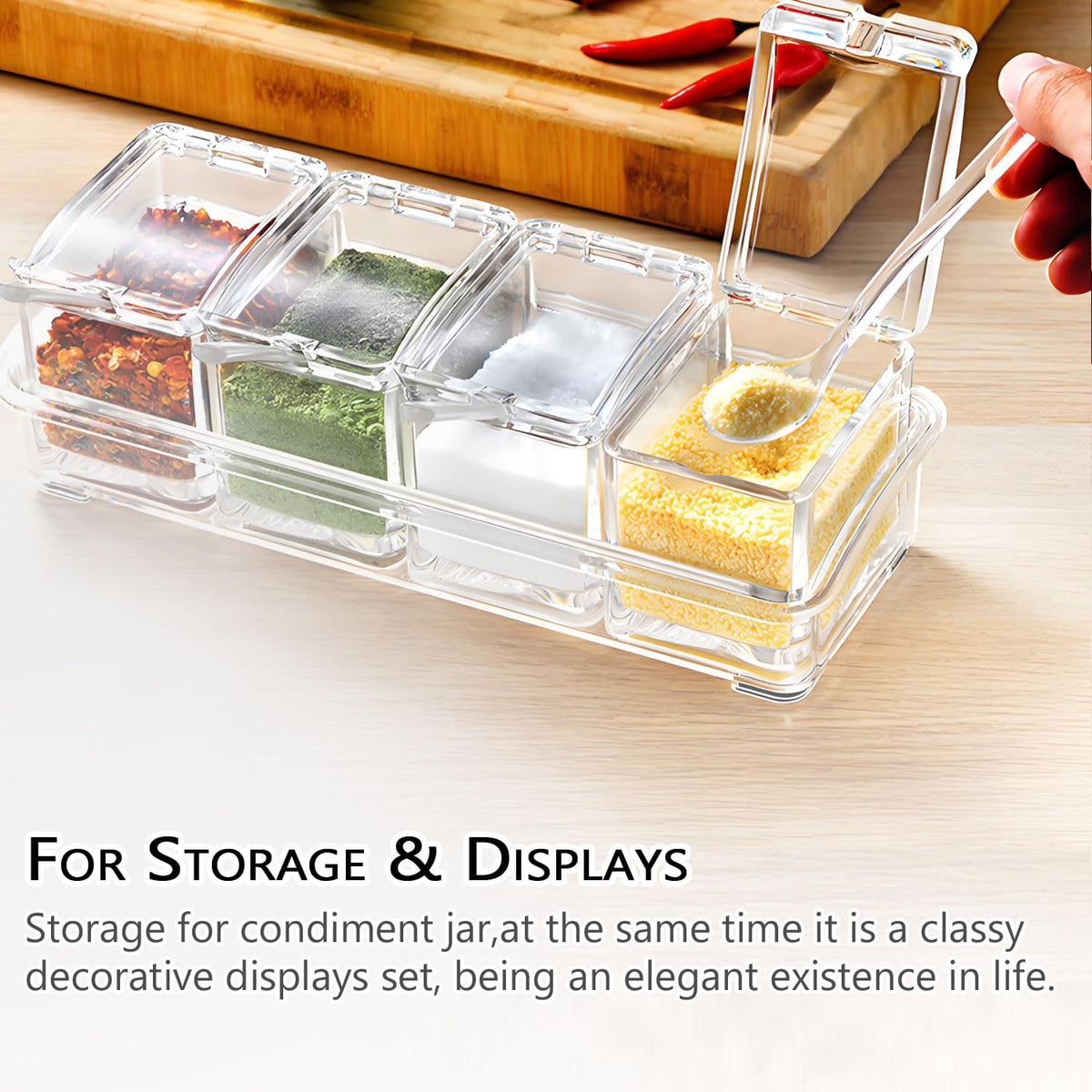 V RESOURCING Clear Seasoning Box stylish kitchen storage solution