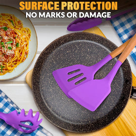 V TOWER heat-resistant purple utensils withstand high heat up to 446°F.