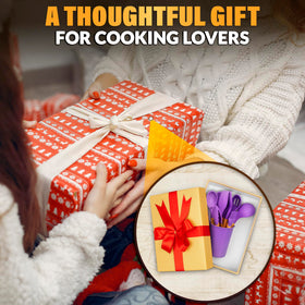 V TOWER mother's day gift idea for purple kitchen utensil set.
