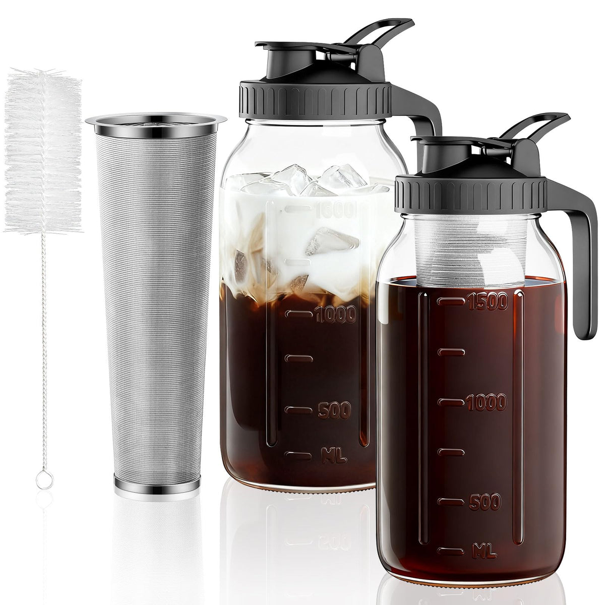 VA1KENE 2-pack 64oz cold brew jars for batch beverages and storage
