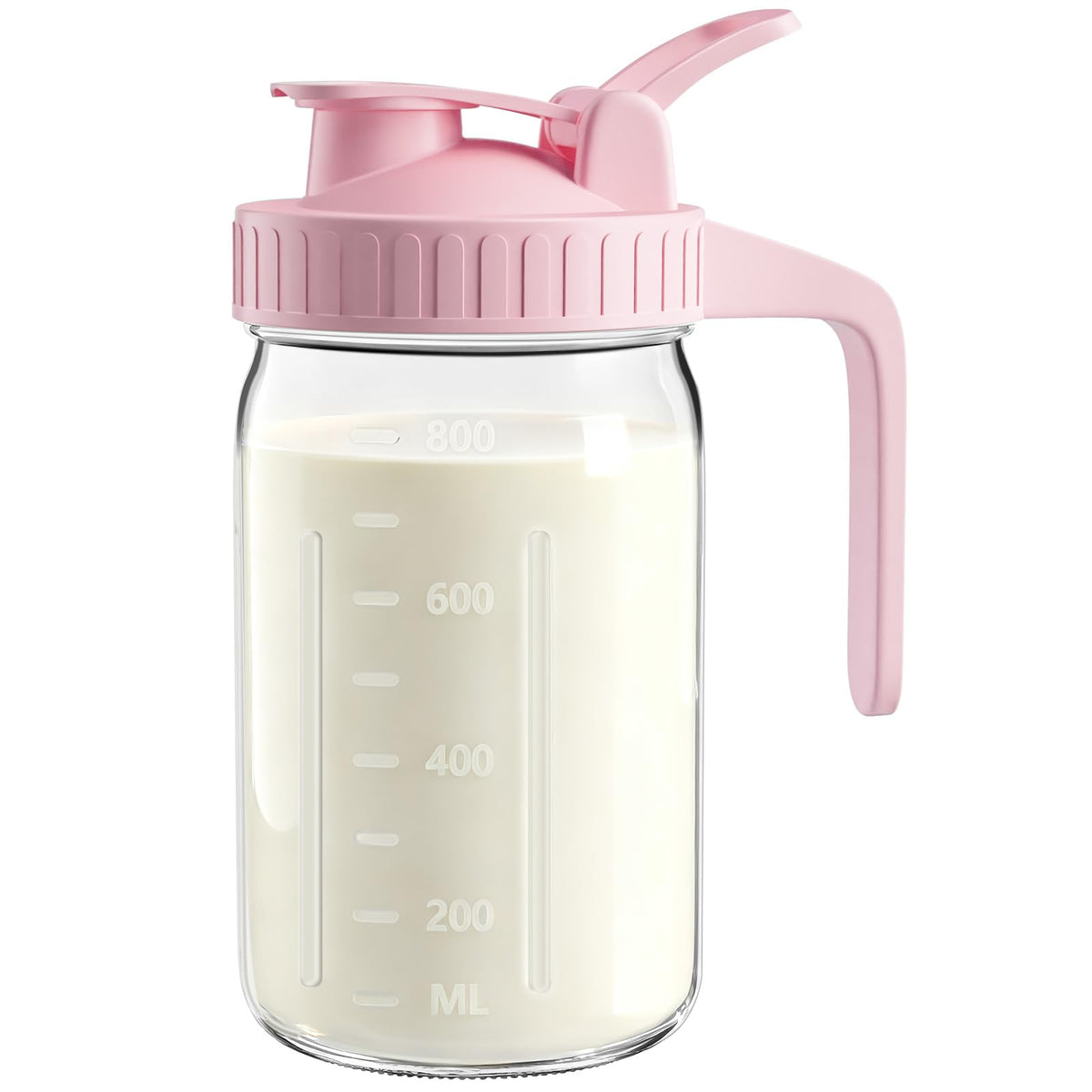 VA1KENE 32oz breastmilk pitcher with lid for secure storage and easy pouring