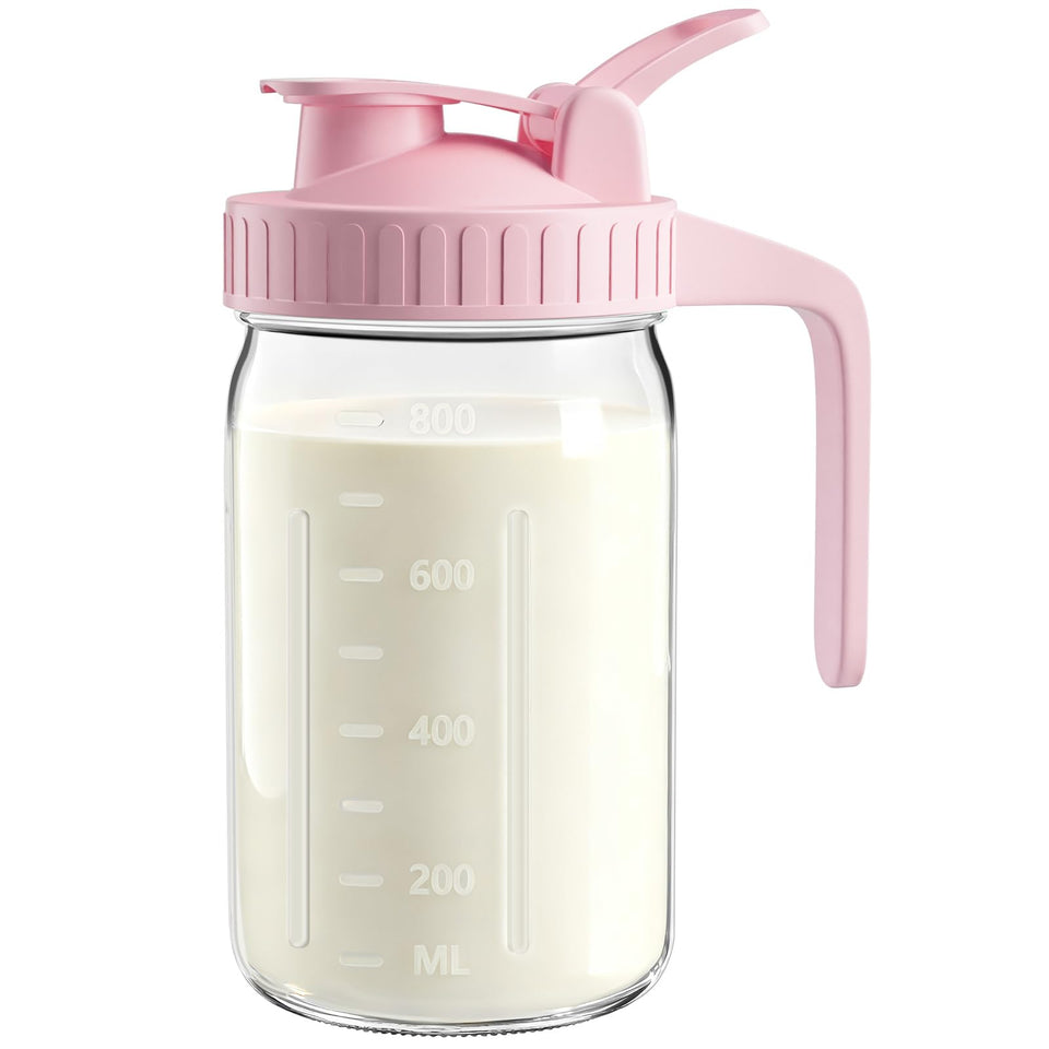 VA1KENE 32oz breastmilk pitcher with lid for secure storage and easy pouring