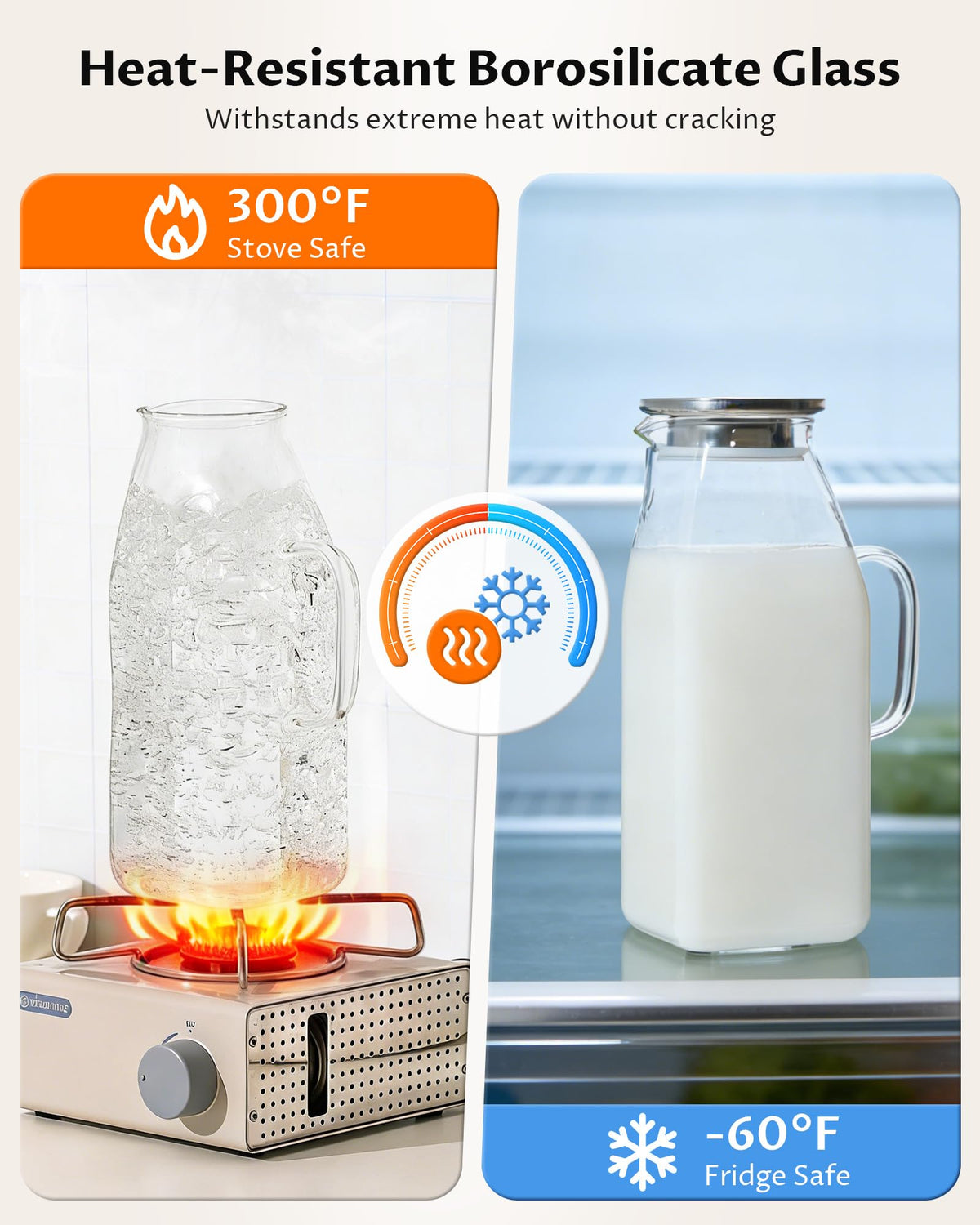 VA1KENE borosilicate glass resists cracking and temperature shifts.