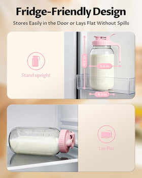 VA1KENE BPA-free glass storage for chemical-free liquid storage.