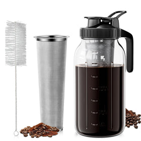 VA1KENE cold brew pitcher with glass body, durable everyday use for coffee and tea