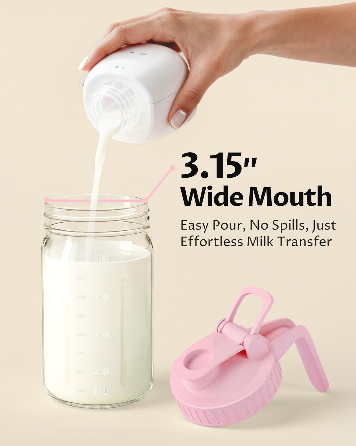 VA1KENE ergonomic handle and drip-free pour spout for mess-free pouring