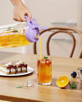 VA1KENE fridge-safe glass pitcher preserves flavor for later use