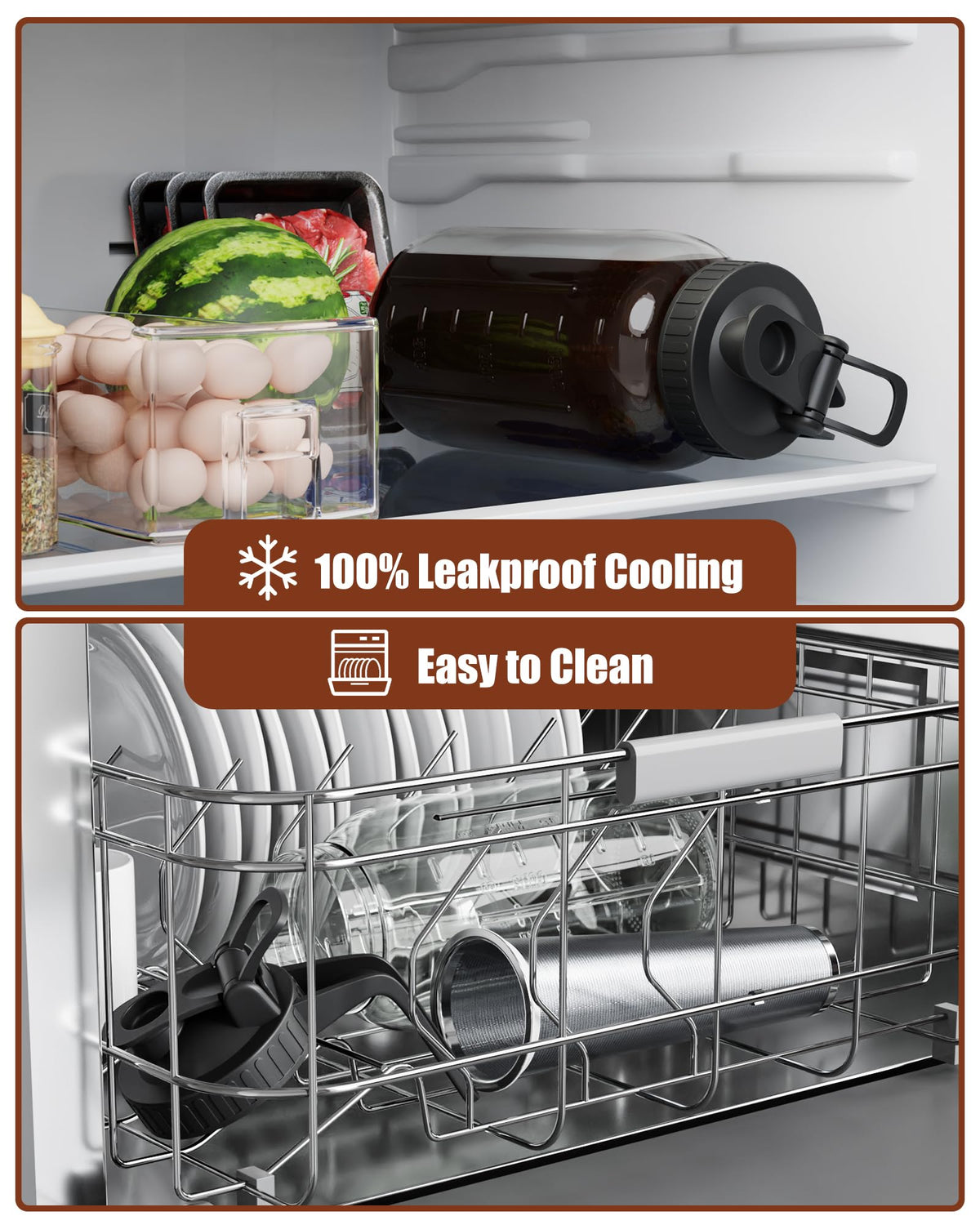 VA1KENE fridge-safe glass pitcher resists odors and stains