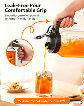 VA1KENE heavy glass pitcher built for daily durability.