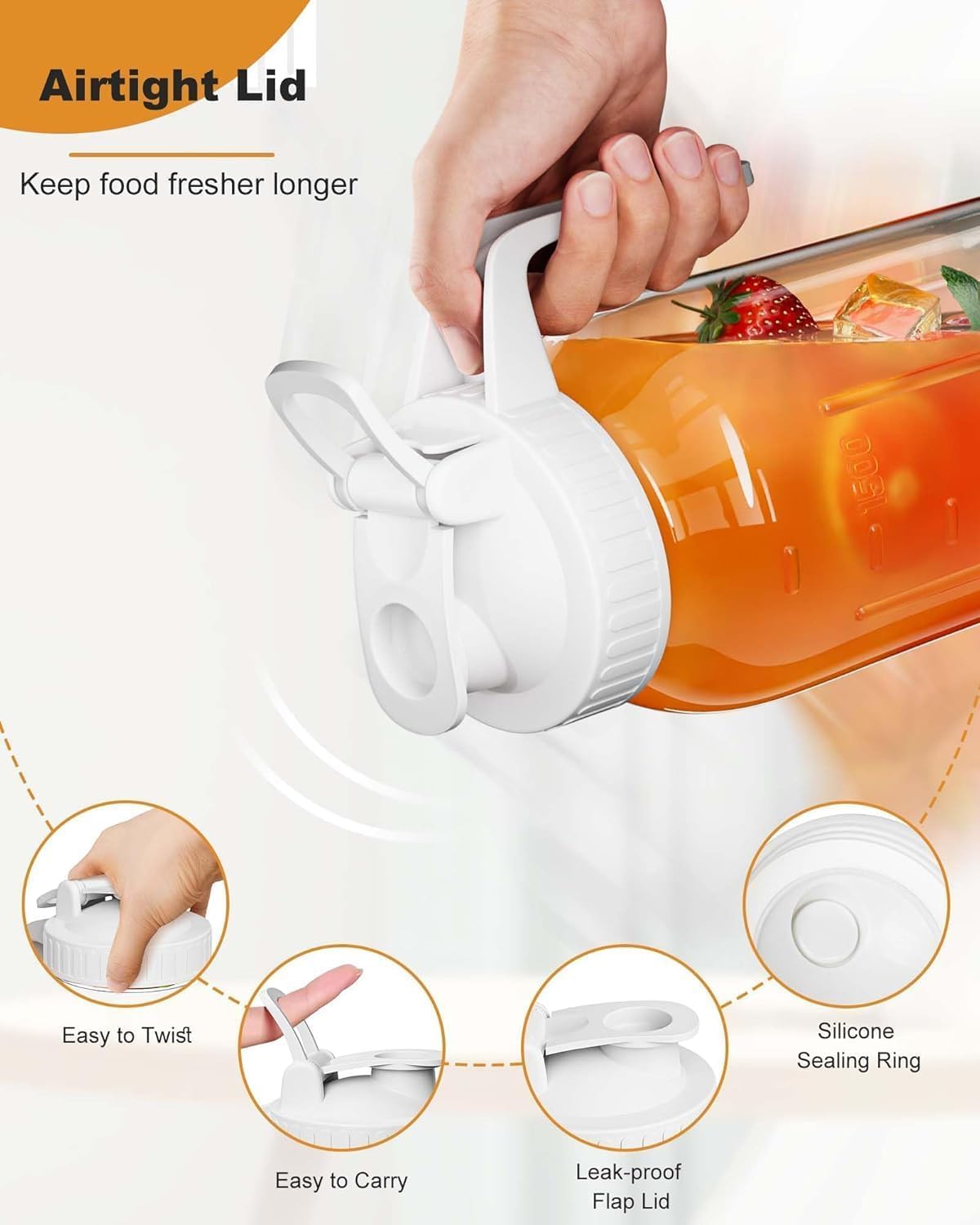 VA1KENE glass jug for juice storage and easy pouring