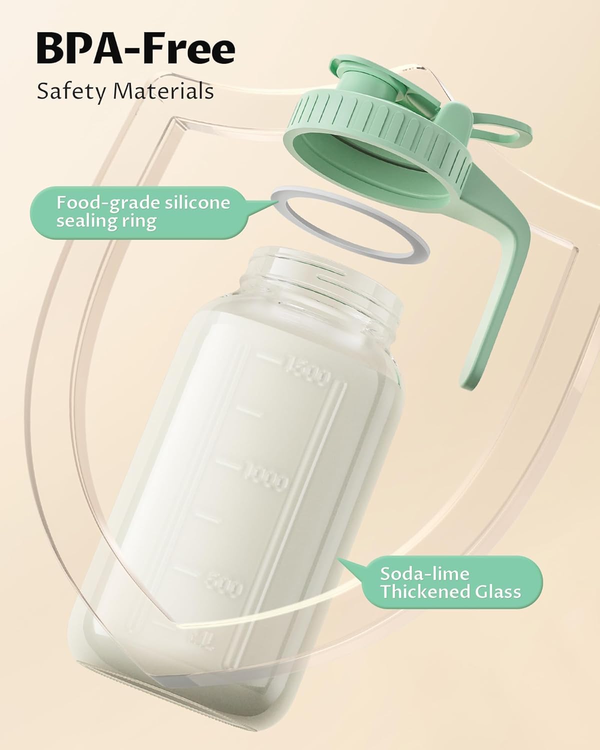 VA1KENE leakproof airtight breastmilk pitcher preserves freshness without leaks or odors.