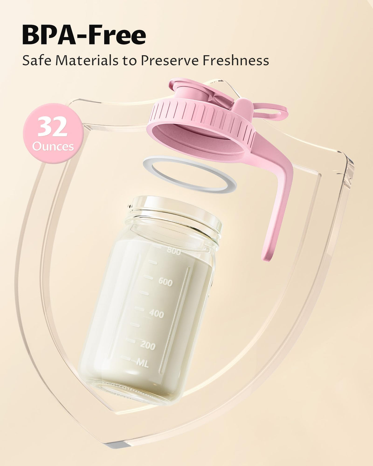 VA1KENE leakproof airtight lid keeps breastmilk fresh and prevents spills