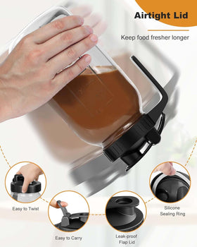 VA1KENE Mason Jar Pitcher glass body emphasizes BPA-free heavy duty construction