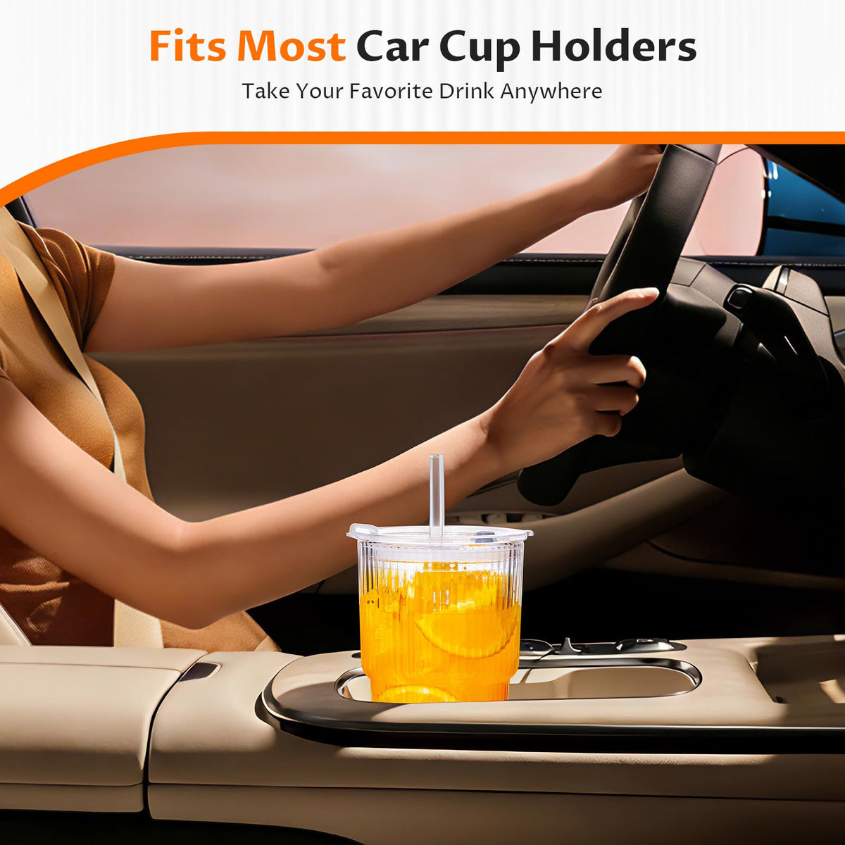 VA1KENE glass tumbler ribbed surface adds grip and contemporary look.