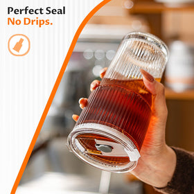 VA1KENE thick BPA-free glass keeps beverages clear and durable.