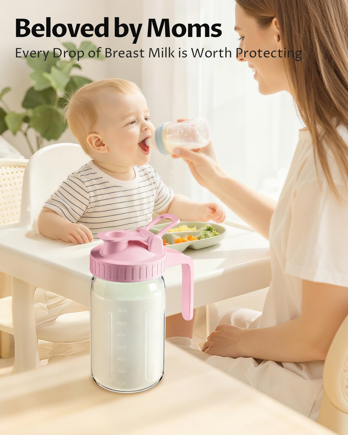 VA1KENE transparent glass pitcher helps monitor liquid levels at a glance