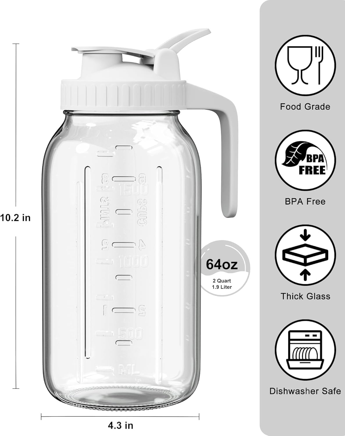 VA1KENE wide-mouth jar ideal for iced tea and cold beverages