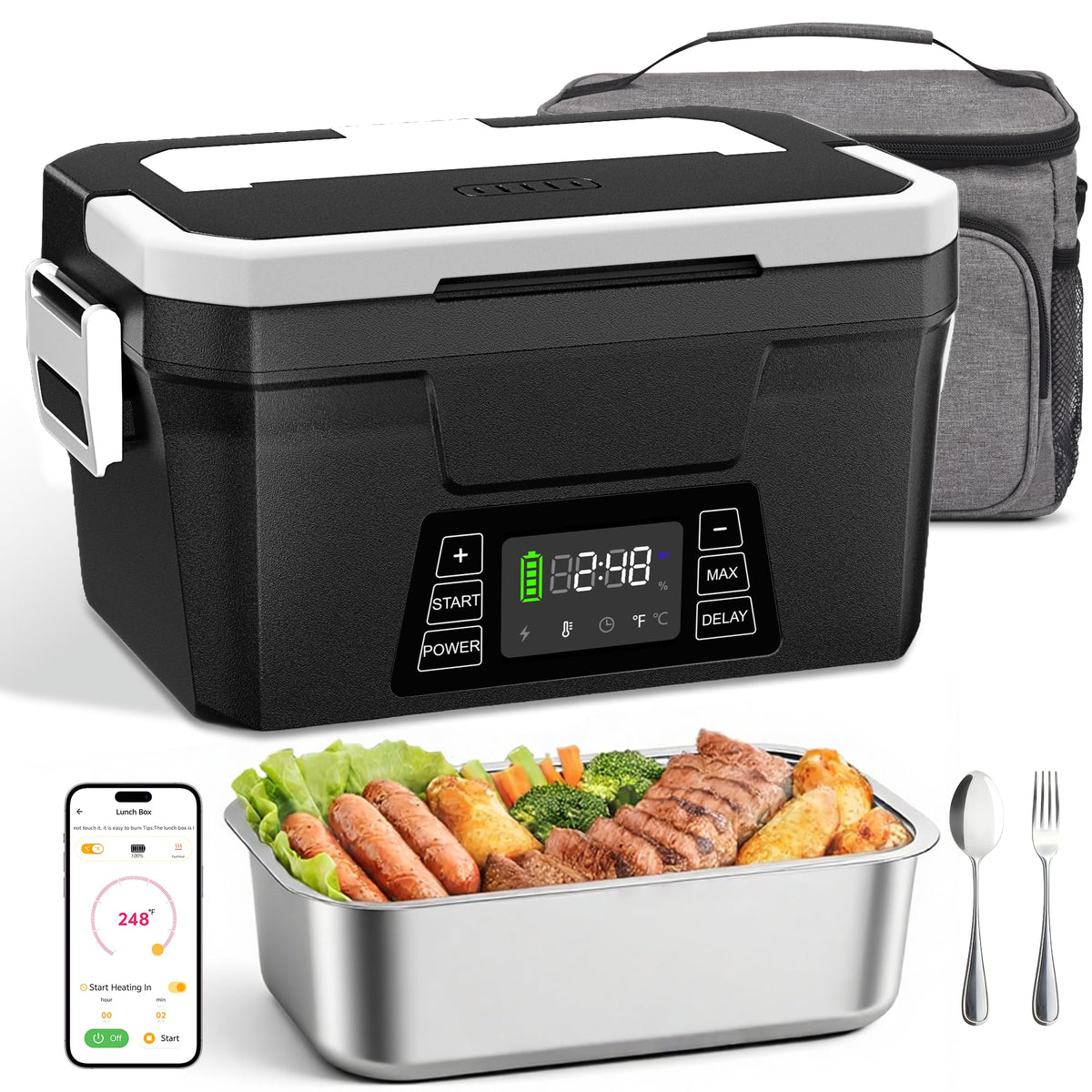 Vabaso cordless lunch box assembly for on-the-go meals.