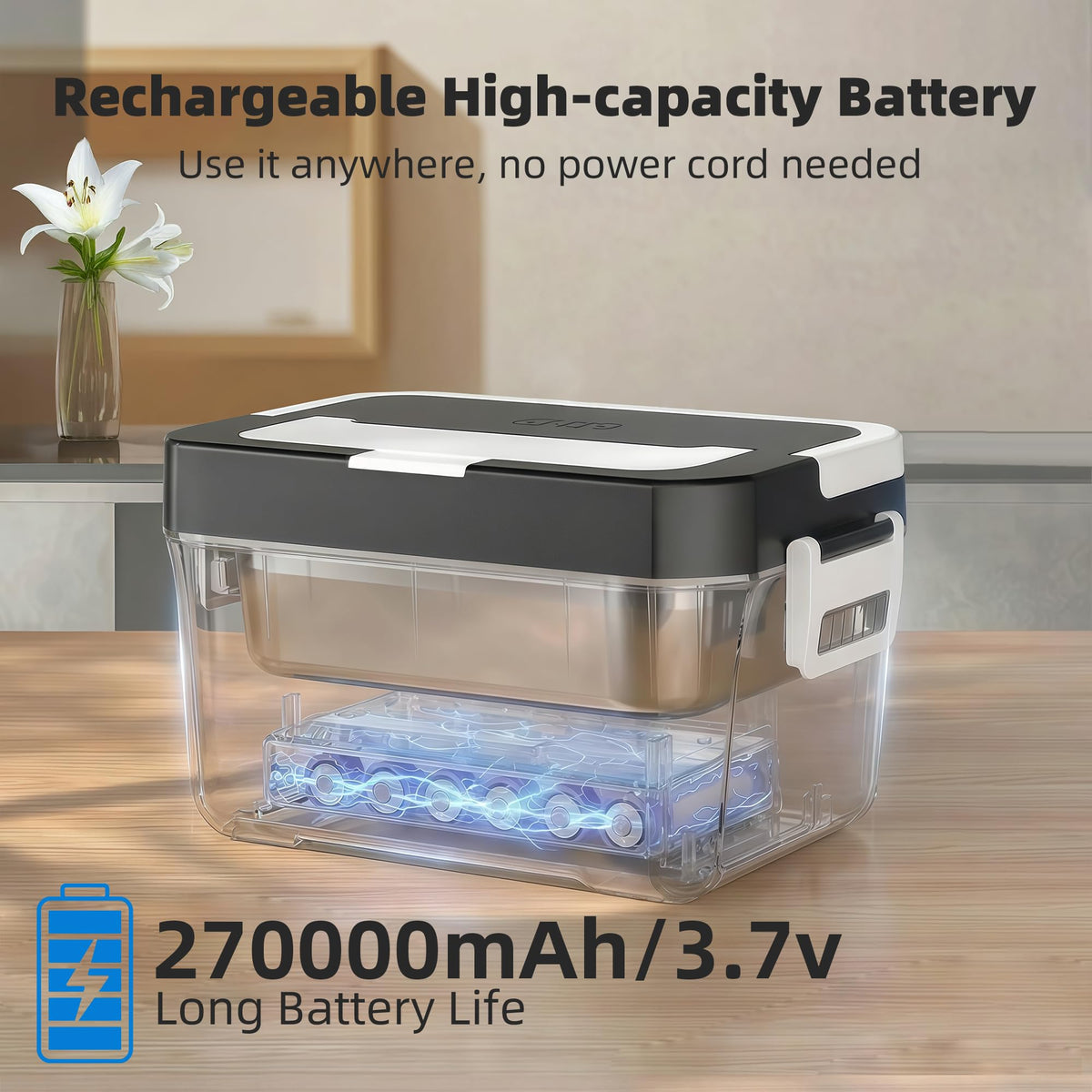 Vabaso one-point-two-liter capacity shown for adult portions ready to eat.