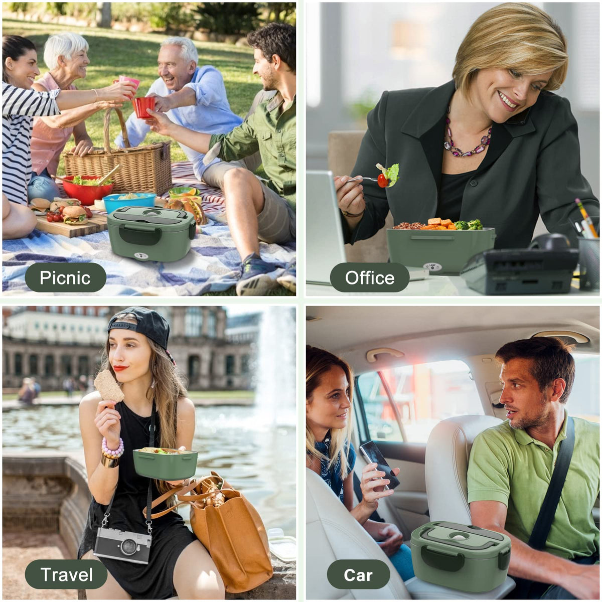 Vabaso 1.5L removable stainless container for easy cleaning and meals.