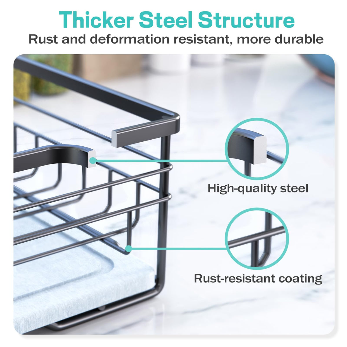 VABNEER easy-clean dish rack, simple wipe-down after use.