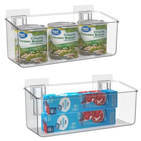 Vacane door organizer mounted on cabinet for clutter-free storage.