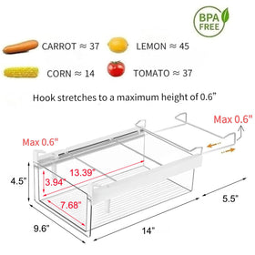 Vacane fridge drawer deep-4.5-inch-height stores yogurts and deli items neatly.