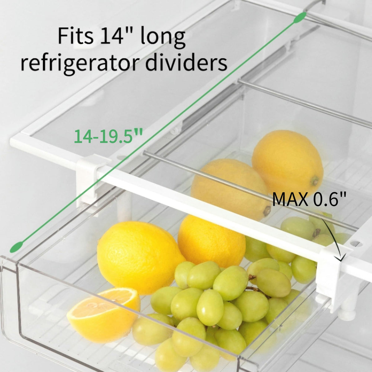 Vacane fridge drawer food-grade PET resists stains and odors.