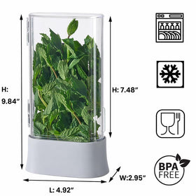 Vacane Herb Keeper compact design fits on fridge door or shelf