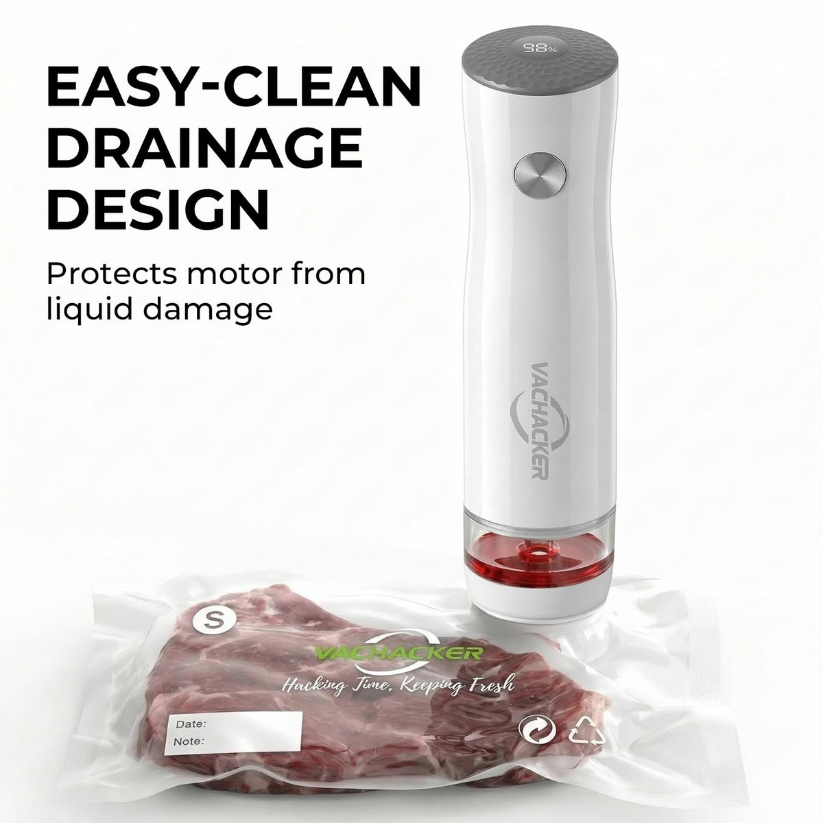 Vachacker reusable one-way valve bags reduce air exposure and waste.