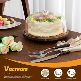 Vacream rotating cake stand base enabling smooth 360-degree serving