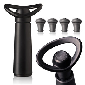 Vacu Vin Concerto wine saver pump creates airtight seal to preserve opened wine.