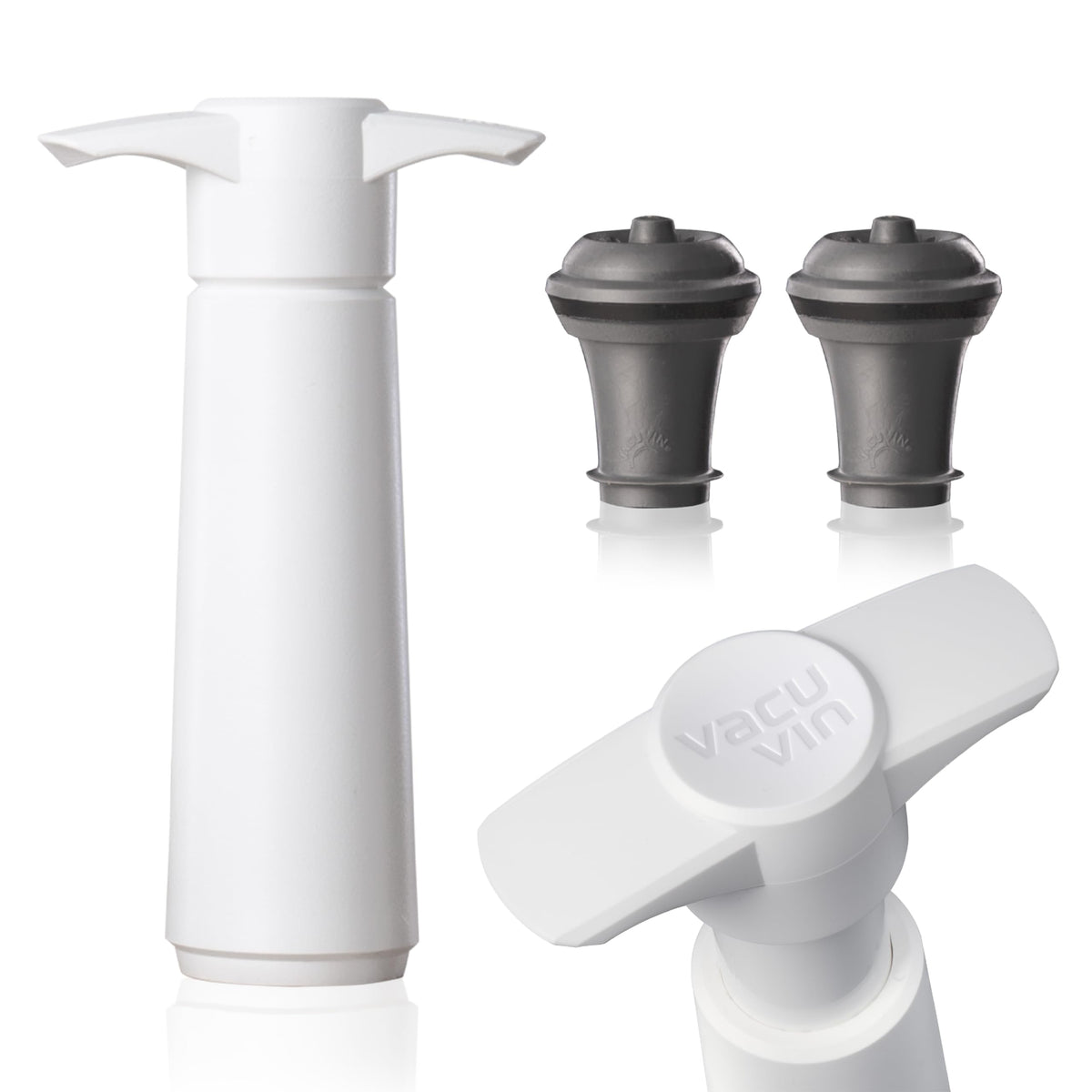 Vacu Vin Original wine saver with bottle stoppers and pump for fresh wine.